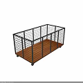 Heavy Duty Mobile Platform Cart With Metal Railings And Wooden Base