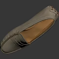 Minimalist Beige Leather Loafer Shoes With Classic Stitching And Comfortable Rubber Sole