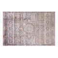 Detailed Decorative Vintage Square Rug With Symmetric Geometric Patterns And Neutral Tones