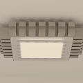 Modern Square Ceiling Light With Geometric Gray Frame And White Illuminated Panel