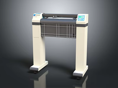 Digital Large Format Plotter Machine With Display Screen And Paper Tray 3d model