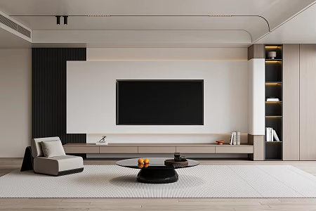 TV background wall TV ornaments 3d model