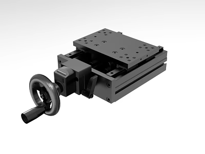 Industrial Precision Slide Table With Manual Adjustment Knob And Fixing Holes 3d model