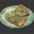 Delicious Pizza Slices On Decorative Plate With Golden Crust Fresh Vegetables And Melted Cheese