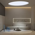 BOFEI Store Interior With Open Layout White Chairs Mirrored Walls And Gray Floor