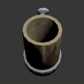 Natural Horn Decorative Container With Silver Metal Band And Smooth Surface