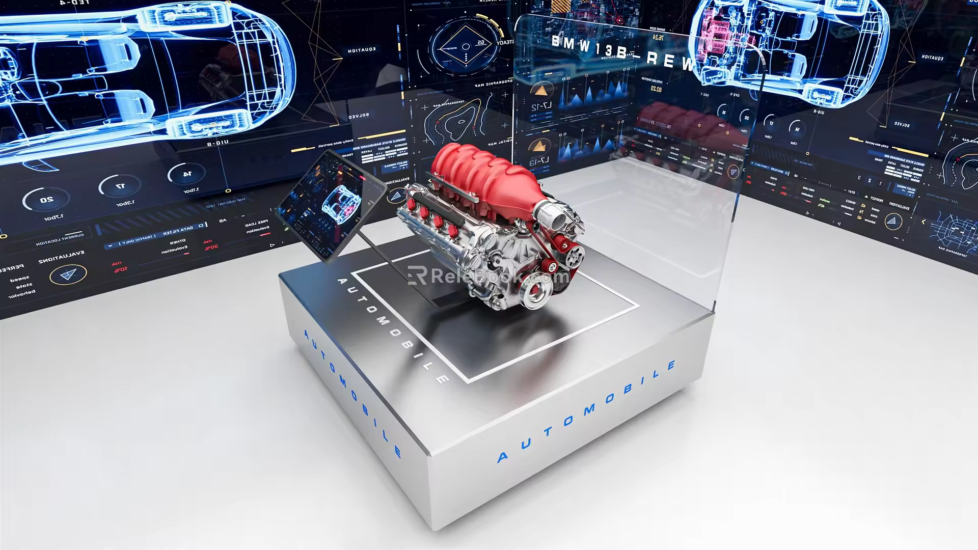 modern engine 3d model