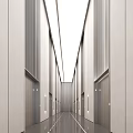 Modern Minimalist Elevator Hall Corridor With Linear Lighting And Clean Lines
