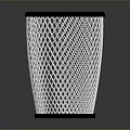 Modern Metal Mesh Trash Can With Black Rim And White Liner