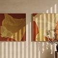 Modern decorative painting combination 3d model