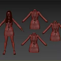 Fashion Model With Different Coat And Skirt Outfit Styles
