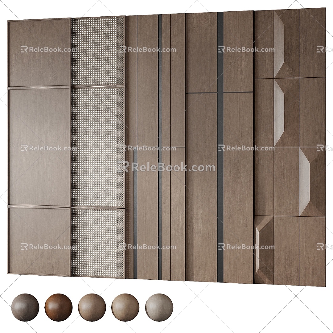 Solid wood clapboard background wall image wall 3d model