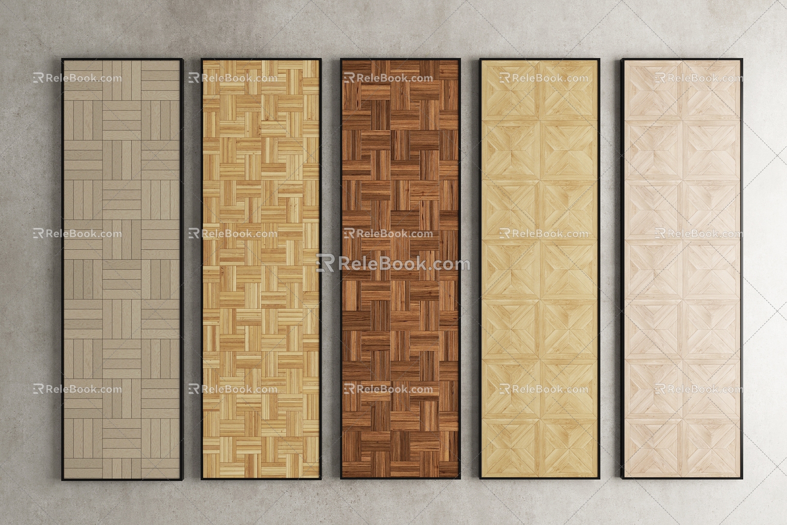 Modern Tianzige wood mosaic wood tile 3d model