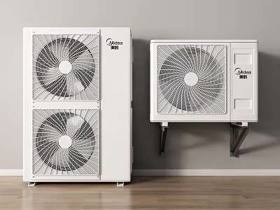 White Midea Air Conditioner Fan Units With Floor Standing And Wall Mounted Design 3d model