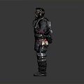 3D Combat Character Model With Tactical Gear Goggles And Outstretched Arms