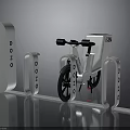 Modern Bicycle Parked At DOZO Bicycle Rack With IBM Logo