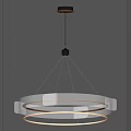 Modern Hanging Pendant Light With Round Brushed Metal Frame For Contemporary Living Room