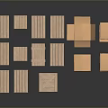 Open And Closed Cardboard Boxes In Various Sizes For Equipment Packaging 3d model