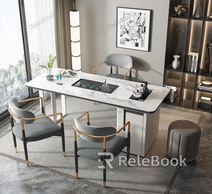 Light Luxury Tea Table and Chair model