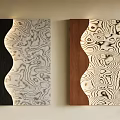 Modern Wall Decorations With Black Gray Brown White Wave Abstract Textured Design