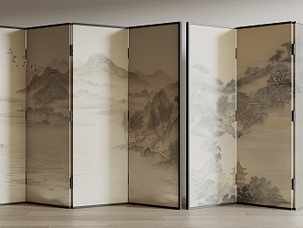 new chinese style screen 3d model