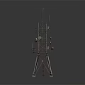Steel Communication Tower With Multiple Platforms And Antennas Metal Structure For Signal Transmission