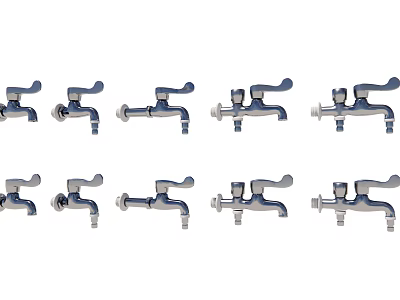 Stainless Steel Faucets With Various Handle Designs For Home Kitchen And Bathroom Use 3d model