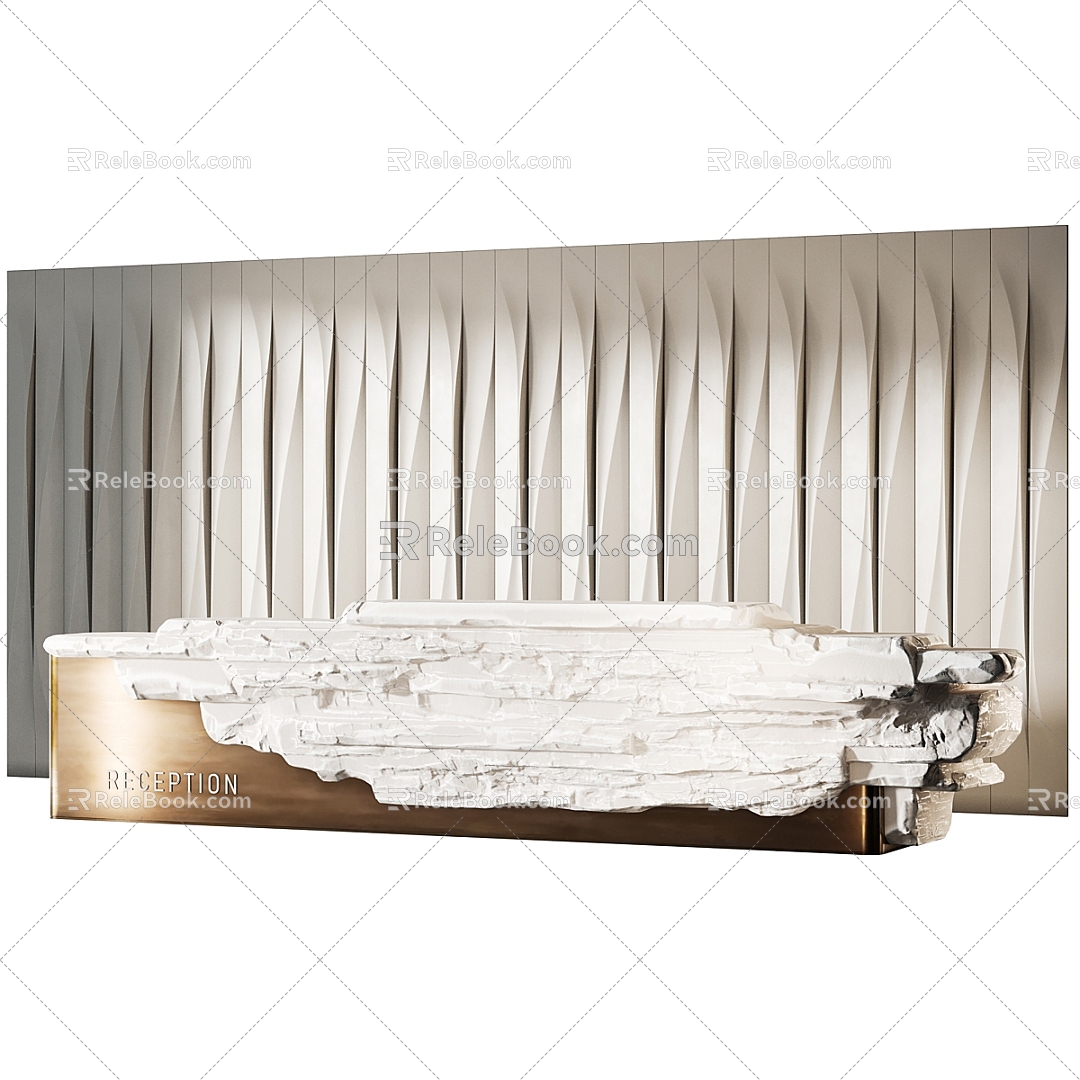 Front Desk Background Wall Front Desk Office Front Desk Hotel Front Desk 3d model