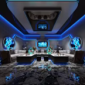 Modern KTV Interior Design With Neon Lights Comfortable Sofa And Large Screen 3d model