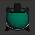 Green Exercise Ball with Black Stand and Rolling Wheels for Fitness Training