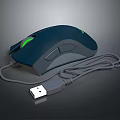 Ergonomic Wired Computer Mouse With Green LED Lights And USB Cable