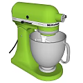 Green KitchenAid Stand Mixer With White Mixing Bowl For Baking Tasks