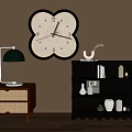 Middle style bedside table clock 3d model