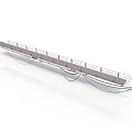 Modern Long Walkway Structure With Metal Railing And Platform Design
