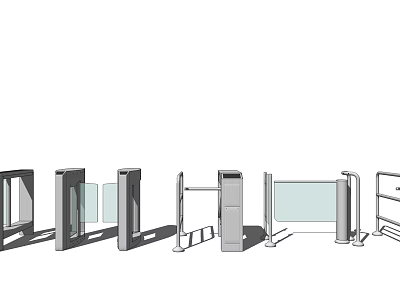 Public Facility Access Control Gates Including Swing Barrier Tripod And Sliding Turnstiles 3d model