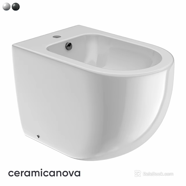 White Wall Mounted Toilet With Modern Minimalist Design And Sleek Surface 3d model 