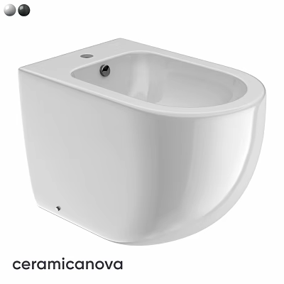White Wall Mounted Toilet With Modern Minimalist Design And Sleek Surface 3d model