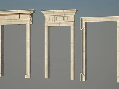 Three Different Styles Of Stone Architectural Door Frame Components With Classic Design 3d model