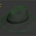 Gray Felt Wide Brim Hat With Black Stitched Band For Daily Wear