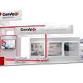 ComAp Exhibition Booth Featuring The Heart of Smart Control With Display Screens And Modern Design