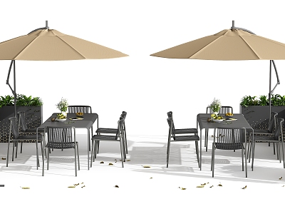 Outdoor tables and chairs 3d model