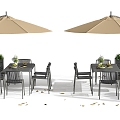 Outdoor tables and chairs 3d model