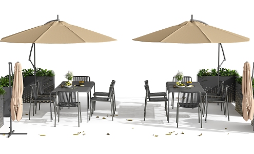 Outdoor tables and chairs 3d model