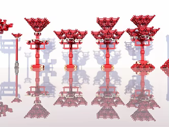 new chinese style column landscape column 3d model