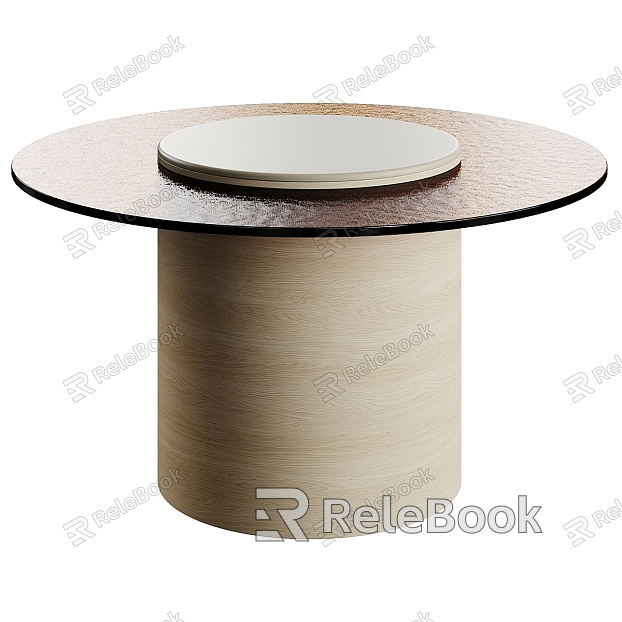 Modern round glass coffee table side table model