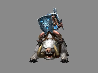 Modern game character pig sister 3d model