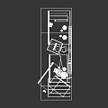 Modern Decorative Ornaments Combination On Black Shelf With Books Perfume And Artwork