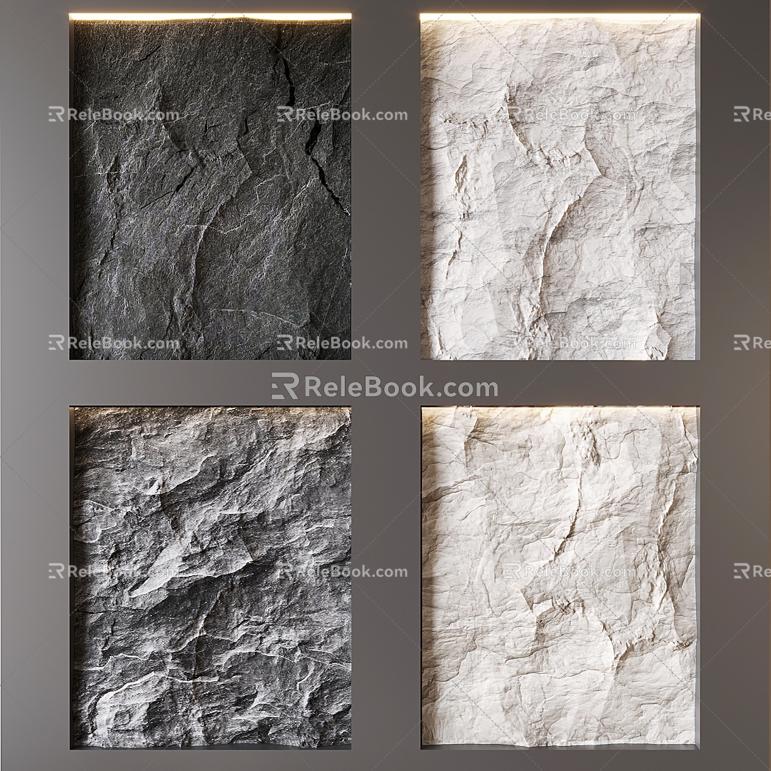 Rock background wall rubble culture rock background wall stone wall stone wall molten rock 3d model