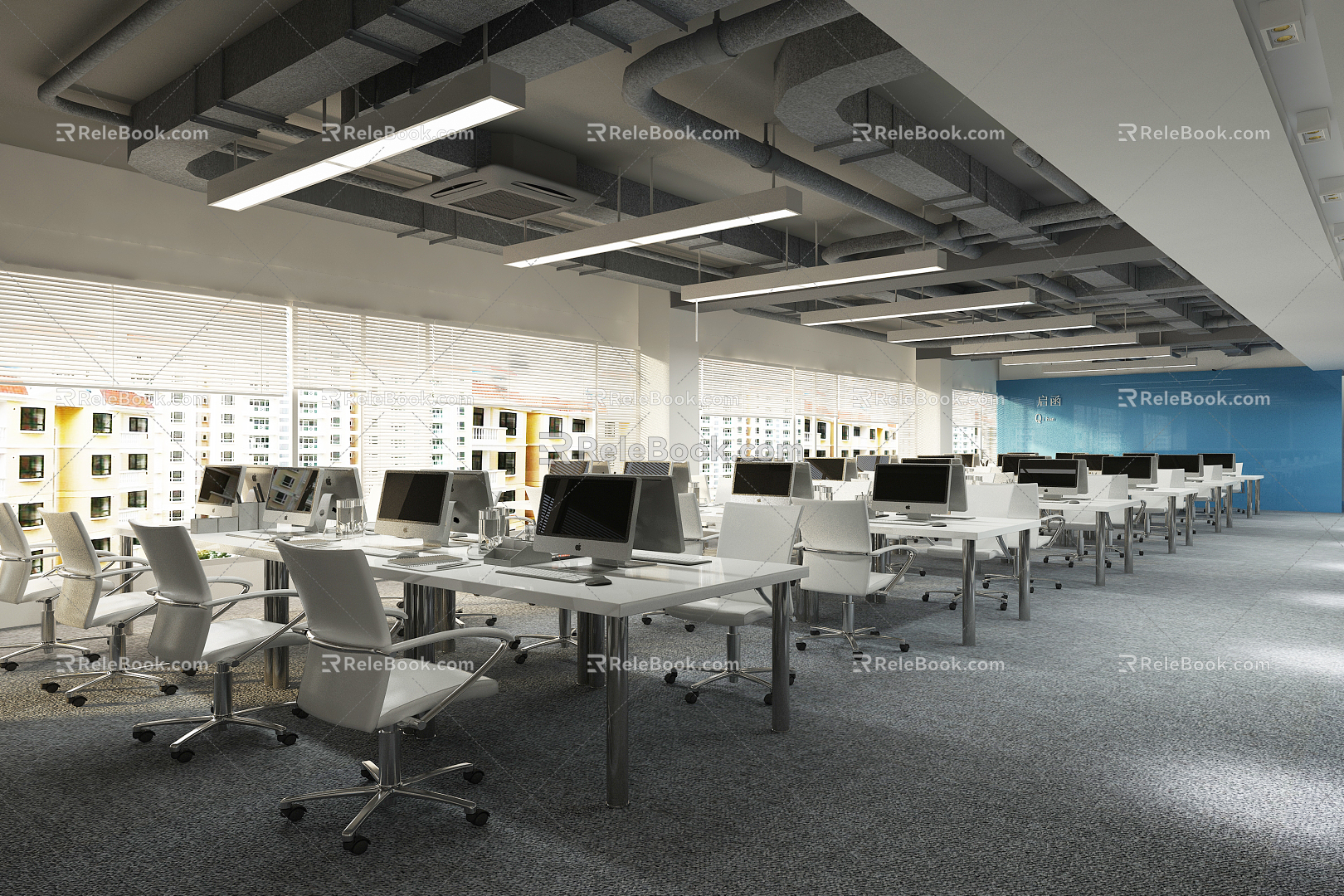 Industrial LOFT public office area 3d model