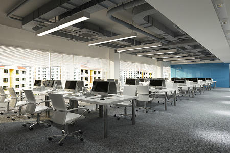 Industrial LOFT public office area 3d model